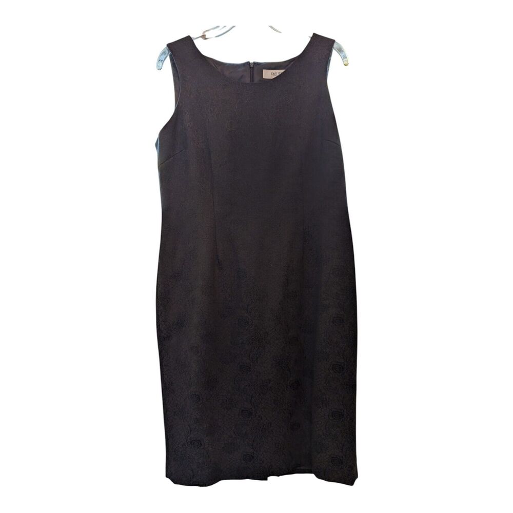 Jones Studio Womens Dress Size 10 Black Floral Lined Sleeveless Back Zip